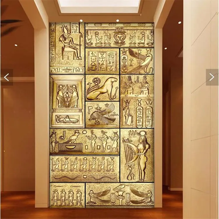 

Abstract personality character painting large murals TV setting wall paper porch corridor non-woven wallpaper in ancient Egypt