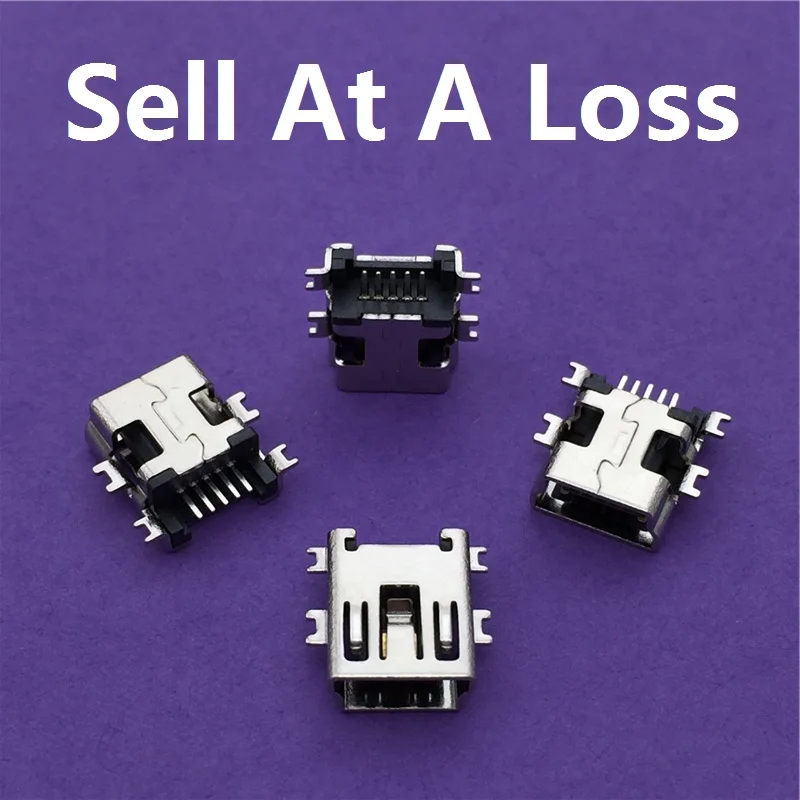 10pcs/lot G36 Mini USB 5pin Female Socket Connector 4foot for Tail Charging Mobile Phone Data Interface
