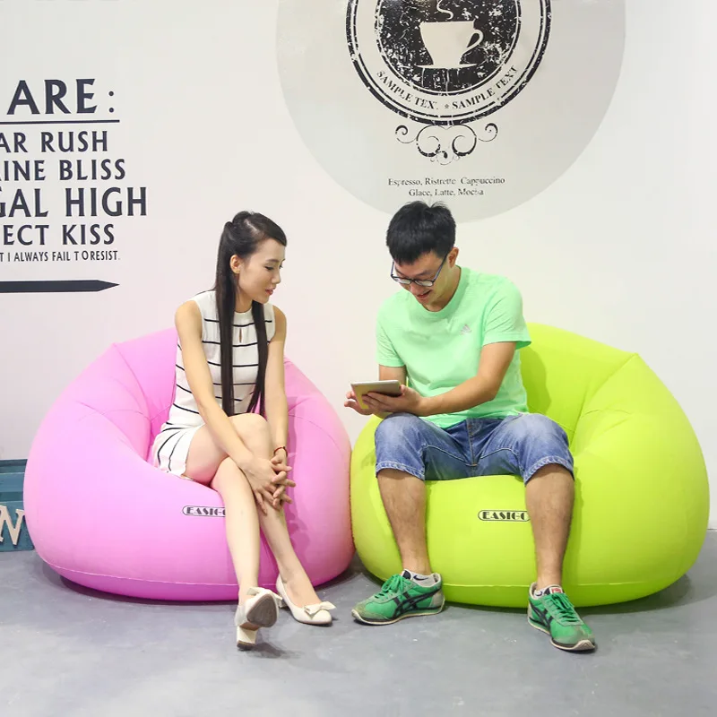 

Flocking pvc inflatable lazy sofa household single sofa,pink and green large sofa relax recliner,inflated indoor sofa