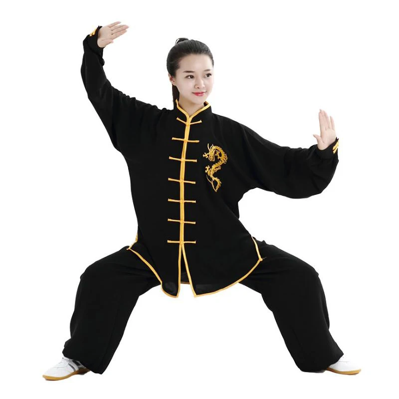 Martial Art Uniform Kung Fu Suits Long Sleeve Tai Chi Clothing Chinese Traditional Folk Taiji Outdoor Walking Morning Sprots