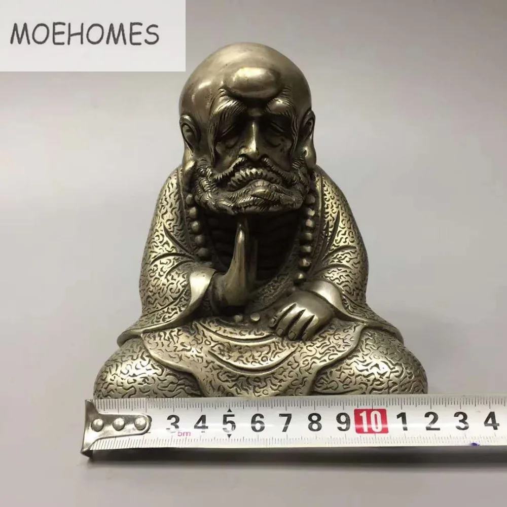 MOEHOMES China Tibet Silver dharma preached statue Buddha statue metal crafts home decoration