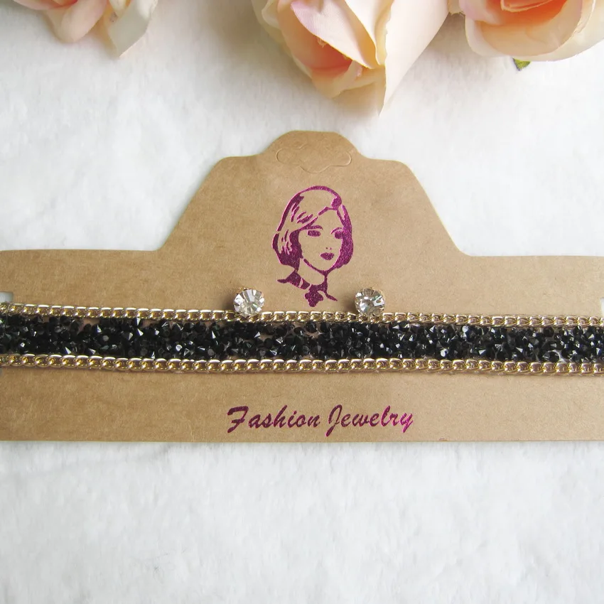 Glazing 90`s Shiny Colored Rhinestone Elegant Women`s Crystal Choker Necklace