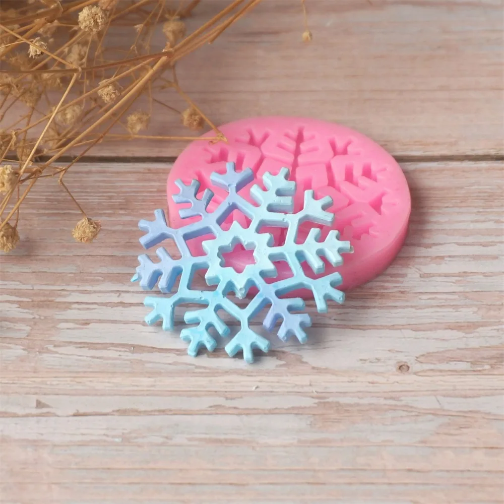 Christams Snowflake Shape Fondant Molds Cake Decorating Tool Chocolate Gumpaste Mold Tools Small Size