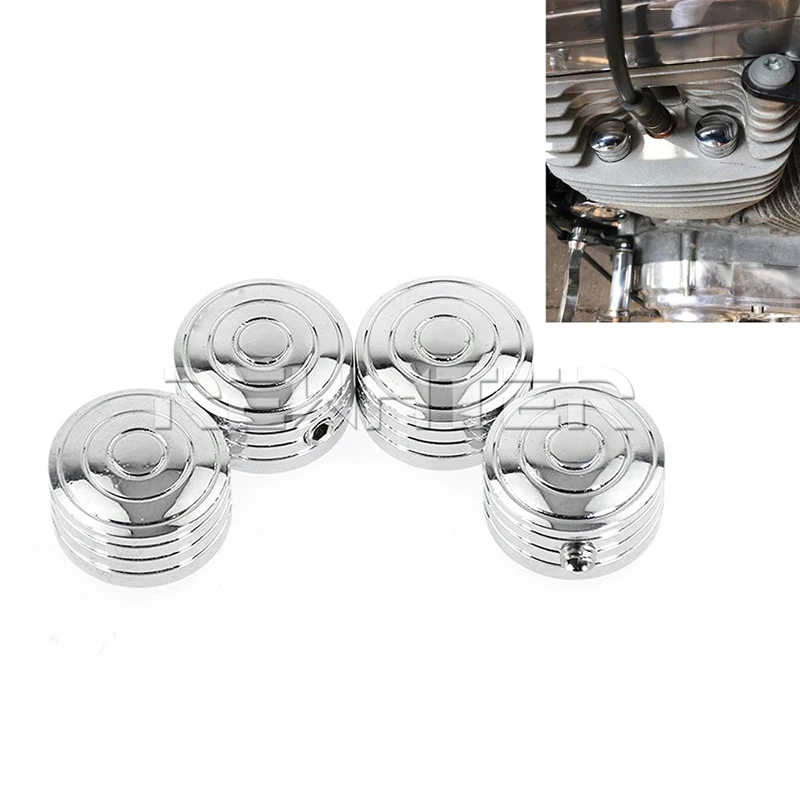 

Motorcycle Spark Plug Head Bolt Cap Covers Plug Chrome 4pcs For Harley Twin Cam 1999-Later Sportster XL883 XL1200 1986-Up