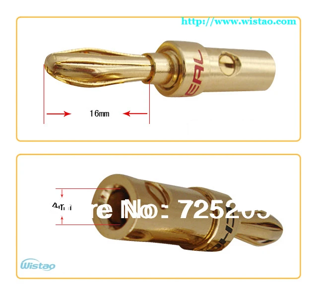 قابس موز نحاسي عالي النقاء ، موصل 4N OFC ، طلاء ذهبي 24K ، الخيار الأول لصنعك HIFI ، DIY ، شحن مجاني