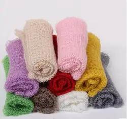 (60*40cm) Hand Knit mohair Wraps Newborn Photography Wraps Baby Shower Gift Newborn Props