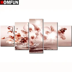 HOMFUN 5pcs Full Square/Round Drill 5D DIY Diamond Painting