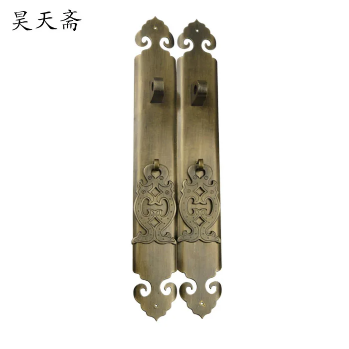 [Haotian vegetarian] copper handle shoe bookcase classical Chinese antique cupboard door handle kit wishful money