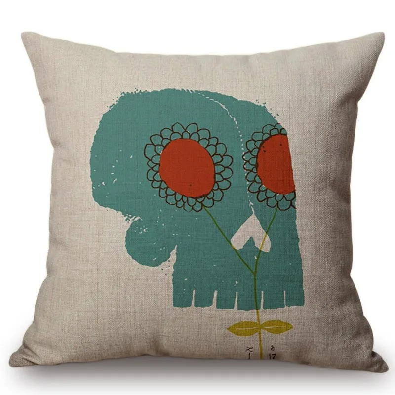 Nordic Fashion Skull Sofa Cushion Cover Variety Head Interesting Smiling Face Style Home Decoration Throw Pillow Case cojines