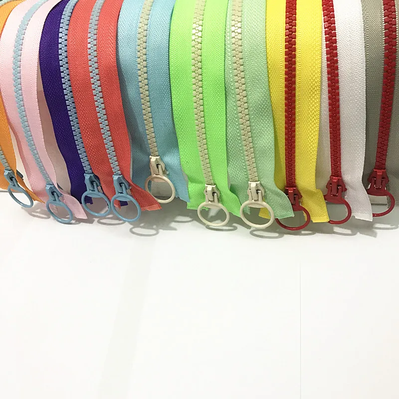 1pcs Hit Color (30-60CM) Openings 5# Resin Zipper Pull Ring Zipper Head DIY Sewing Handbags Clothing Accessories (color:U PICK)