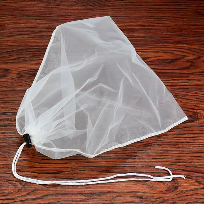 100pcs 34*37cm Large Reusable Food Filter Mesh Bag Milk Coffee Seasoning Strainer Soup Tea Drawstring Bags ZA6748