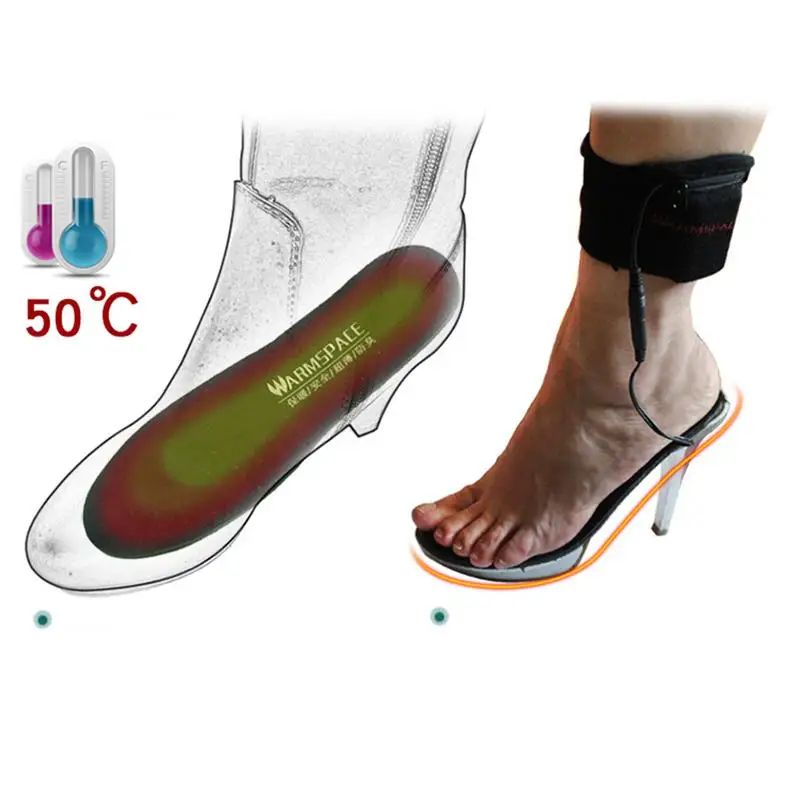 Imagem -06 - Nova Elétrica Usb Carregamento Aquecido Palmilhas de Aquecimento Alimentado Palmilhas Inverno Manter Quente pé Sapatos Palmilha Material Eva Cuttable