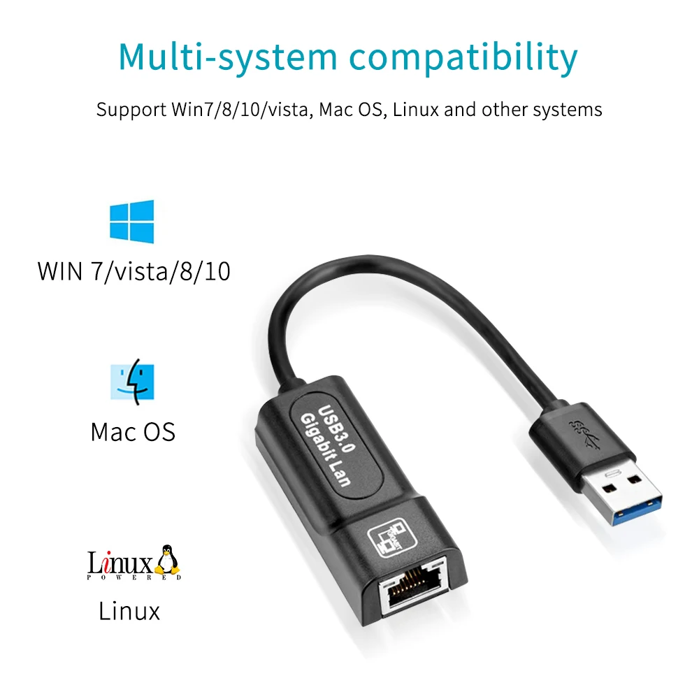 USB 3.0 2.0 / Typc C USB Rj45 Lan Ethernet Adapter Network Card to RJ45 Lan Ethernet Adapter for Windows 10 Macbook Xiaomi Mi PC