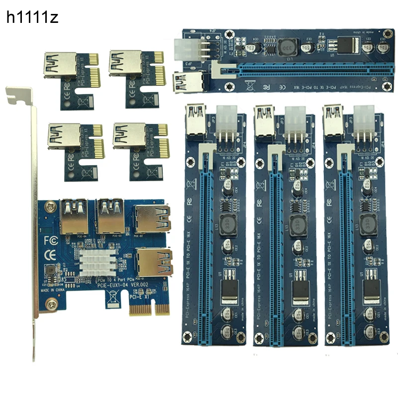 

NEW Mining Card PCIe 1 to 4 PCI Express 16X Slots Riser Card PCI-E 1X to 16x External PCI-e Slot Adapter Port Multiplier for BTC