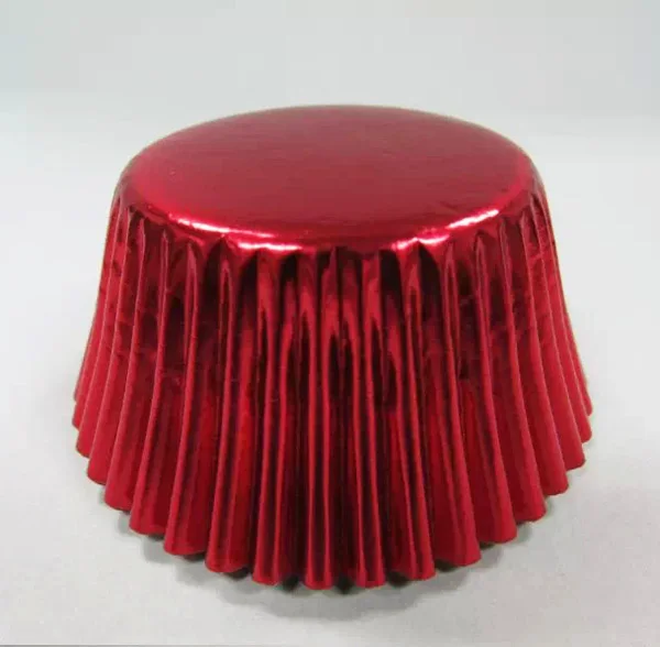 50x Cupcake Paper Cups Gold Silver Red Aluminum Foil Muffin Baking Cup Cake Liner Holder Case Wrappers Trays for Birthday Party