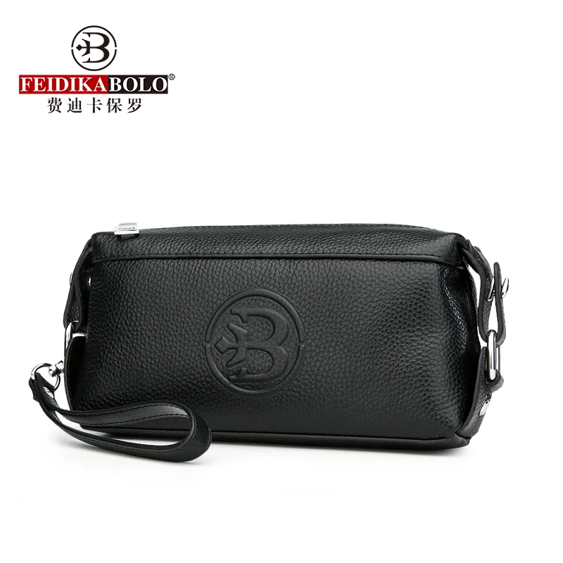 Fashion Real Leather Men Wallets Cow Leather Men\'s Clutch Bags Long Leather Male Purses Black Business Man Wallet Drop Shipping