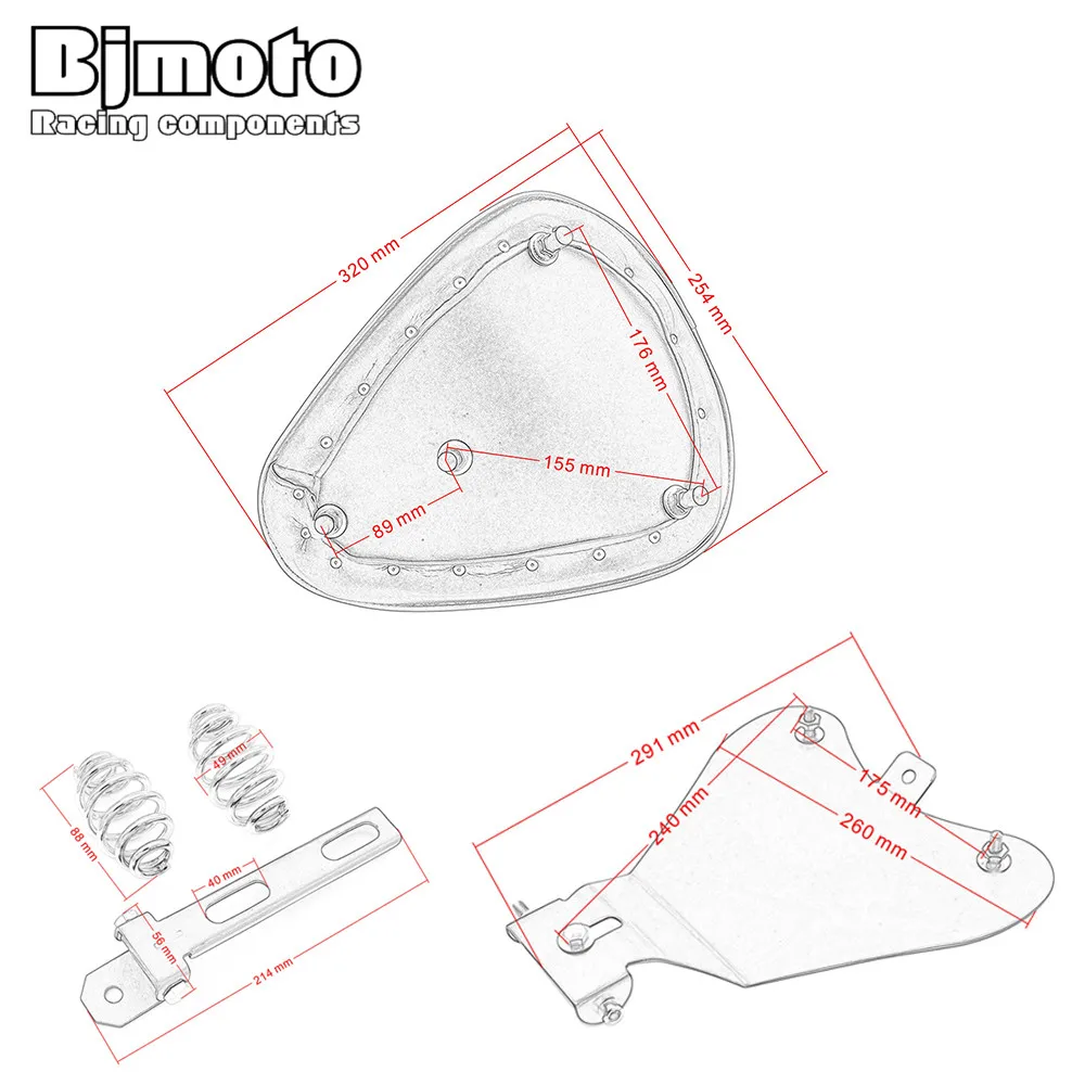 Moto Solo Seat Baseplate Spring Seat Pad Saddle Bracket For Davidson Sportster Fit Honda Yamaha Kawasaki Suzuki Bobber Chopper