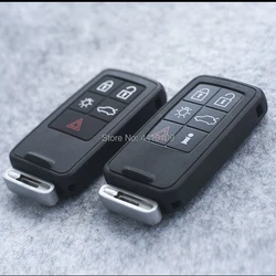 Coque de clé à distance intelligente avec logo, coque de clé de voiture, remplacement pour Volvo XC60, S60, S60L, V40, V60, S80, XC70, 4 + 1 boutons