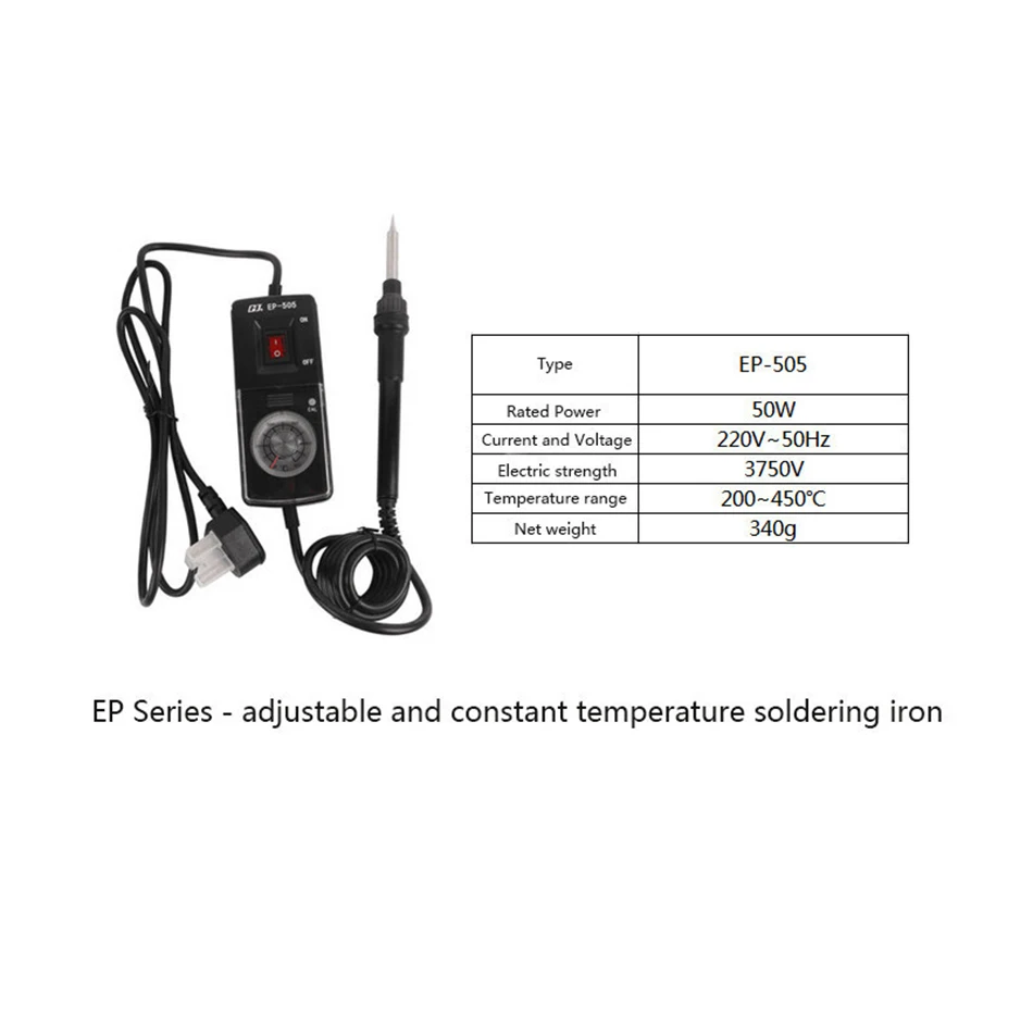 50W 220V Series Adjustable Temperature EP-405 EP-505 EP-605 Electric Iron Welding Soldering Repair Tools soldering iron station