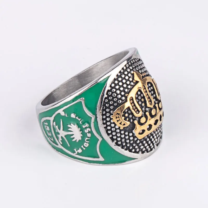 Saudi Arabia Embelm Palm Tree Sword  stainless steel ring