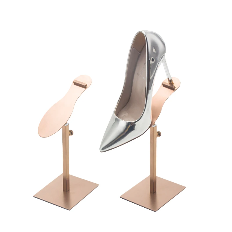 Store shoe rack show rose gold shoe rack stainless steel shoe displays, shoe store display props