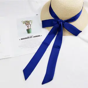 وشاح حريري من الساتان النقي الساخن للنساء أوشحة شعر صغيرة طويلة الرقبة حقيبة حزام Neckerchiefs أزياء اللباس حزام التعادل حقيبة شرائط أعلى 8 فستان طويل من الحرير الشفاف للمبيعات - رقم 5