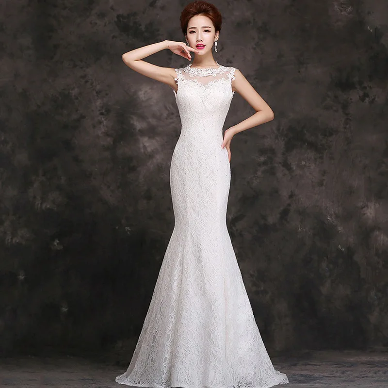 2019 새로운 화이트 이브닝 드레스 환상 o-넥 backless 인어 파티 파티 드레스 민소매 바닥 길이 vestido de festa curto