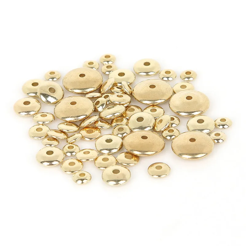Best Selling CCB Plastic Wheel Round Beads KC Gold/Rhodium Color Loose Spacer Beads for Bracelet Necklace DIY Jewelry Making