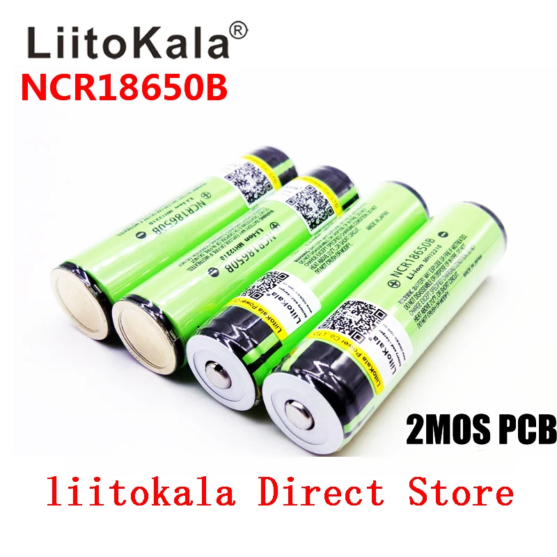 Liitokala 100% original 3.7v ncr 18650b 3400 3400mah baterias recarregáveis power bank para lanterna (pcb)