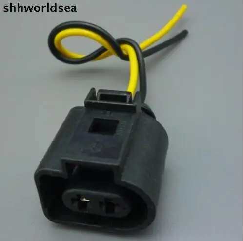 Shhworldse 2 Pin Fog Light Lamp Wiring Plug Pigtail Connector For Audi A6 For VW Jetta Golf GTI MK4 Passat 1J0973722