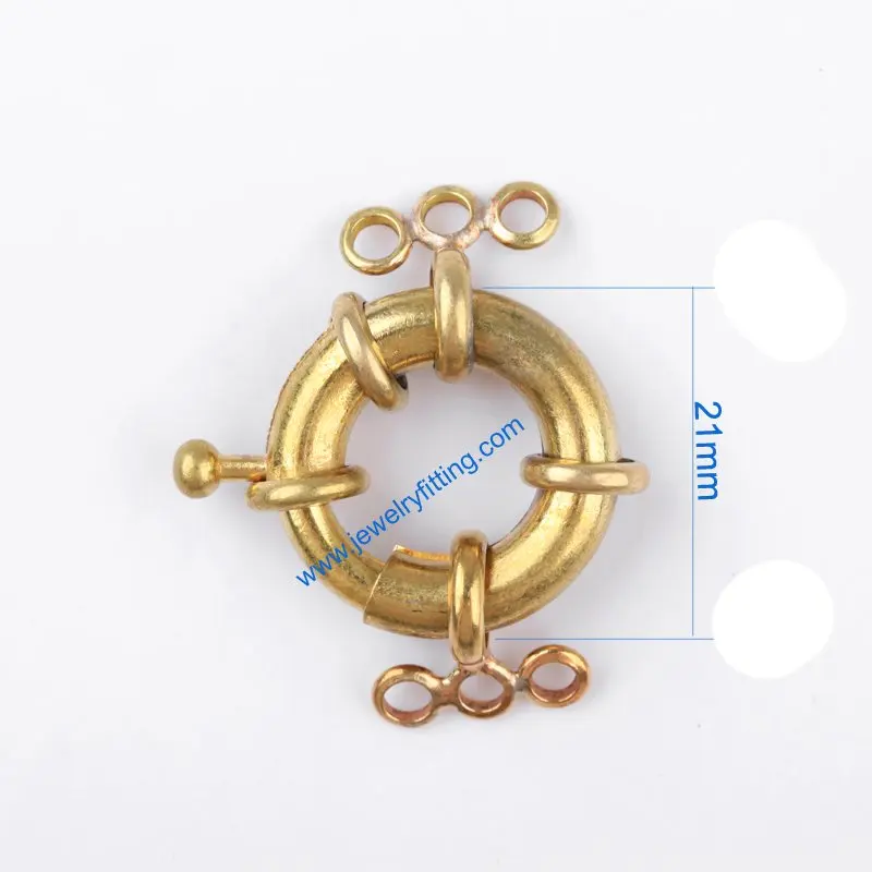 

Brass Spring Ring Clasp with 6 loop China jewelry findings supplier shipping free mang color can be plated 300pcs