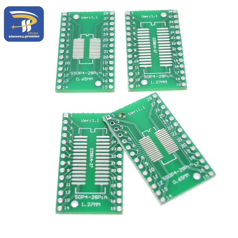 10PCS/LOT SO/SSOP/SOIC/MSOP TSSOP28 / SOP28 turn DIP28 1.27MM / 0.65MM turn 2.54MM IC adapter Socket / Adapter plate / PCB — zdjęcie 6