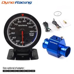 Dynoracing 60MM Car Water Temperature Gauge 20-120 Celsius With Water Temp Joint Pipe Sensor Adapter 1/8NPT