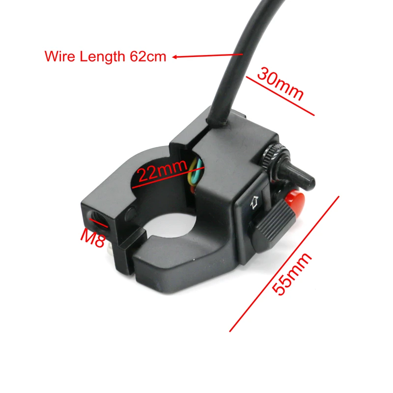 MoFlyeer Motorcycle Modified Handlebar Multi-function Headlight Switch Steering Switch Horn Double Flash