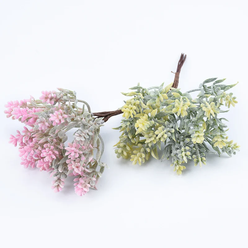 Artificial Plants Tree Plastic Grass Christmas Scrapbook Flowers Room Home Decor Wedding Party Fake Plants Diy Gifts Box Wreath