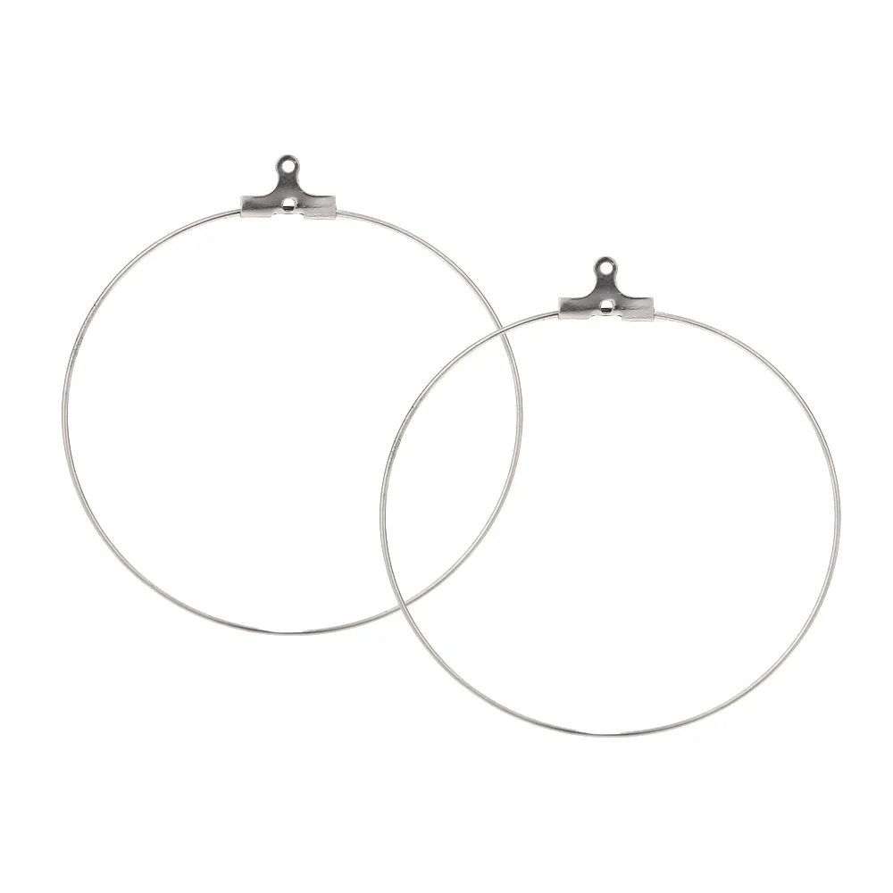 20pcs 45mm Big Earring Circle Stainless Steel Earwire Hoops Fit DIY Jewelry Making Earrings Findings Supplies For Jewelry Making