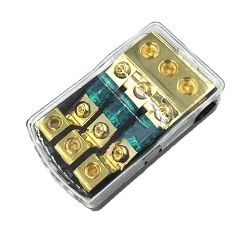 1PC 1 in 3 ways out Waterproof Car Pure Copper Mini Fuse Box with 60A Fuses