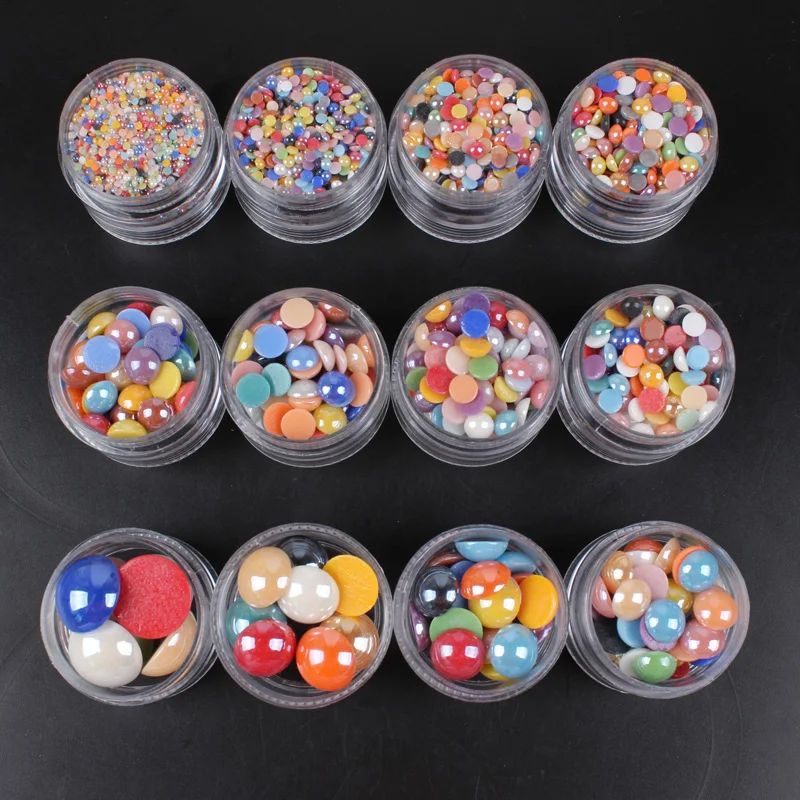 Ceramic Beads Mix Color Half Round 2-18mm for DIY Craft Stones and Nail art Beads Jewelry Accessories free shipping