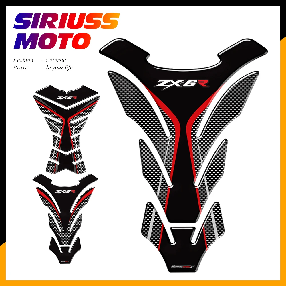 

3D Motorcycle Tank Pad Protector Decal Stickers Case for Kawasaki ZX6R ZX-6R ZX-6RR Tank