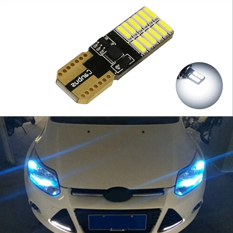 1x Canbus Car LED T10 W5W 24LED Parking Light For Ford Focus 2 1 Fiesta Mondeo 4 3 Transit Fusion Kuga Ranger Mustang KA S-max