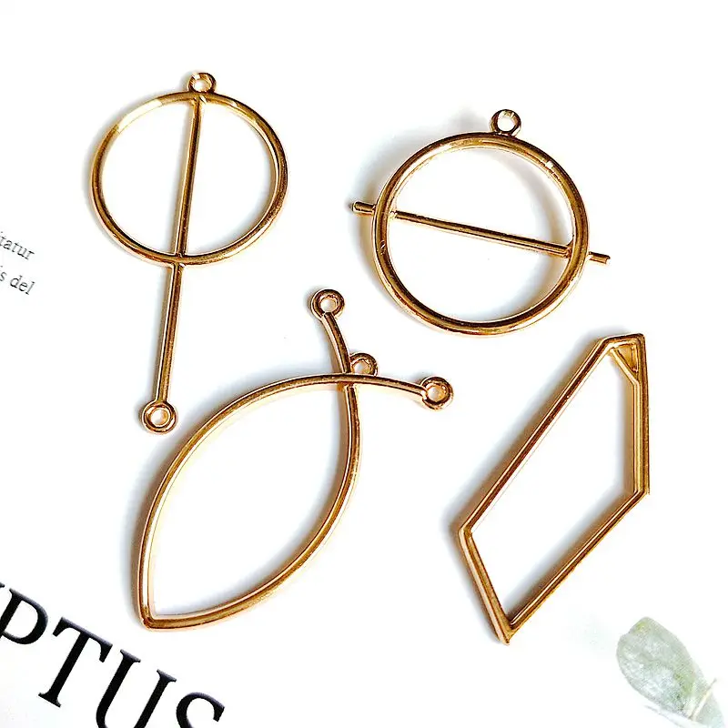 PURPLEGRAPE Minimalism European and American metal geometry diy material handmade earrings accessories wholesale