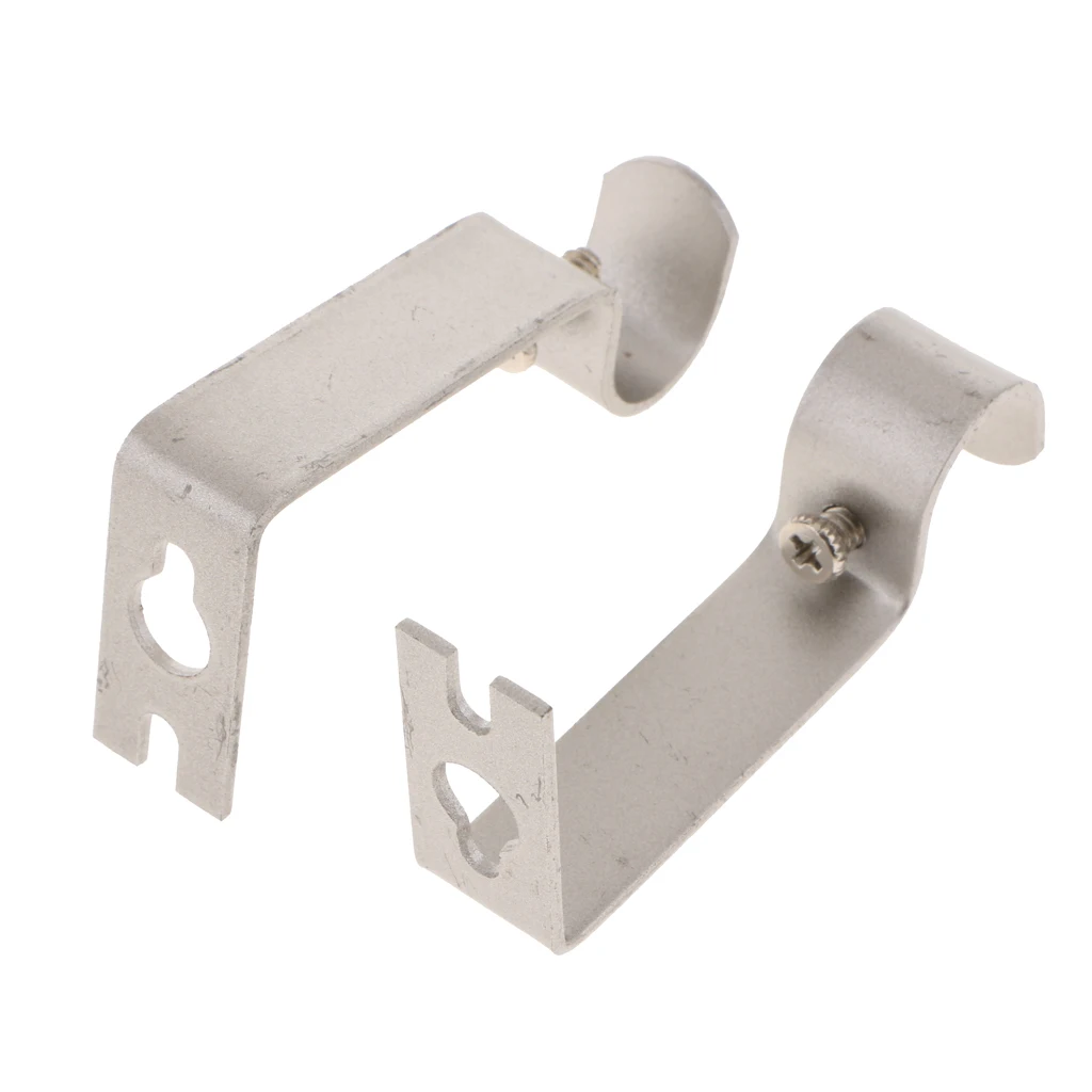 Set of 2 Metal Drapery Curtain Rod Bracket Holder for 0.62 inch Rod Curtain Installation Accessories, Sturdy Steel
