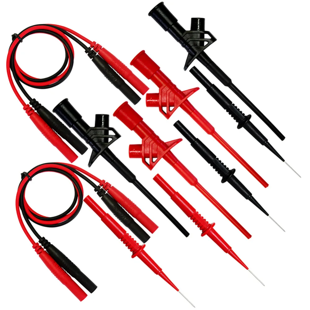 Aidetek sharp stainless steel needle Flexible Insulated Test Clip test leads set kit accessories for multimeter DMM  2TLP20167