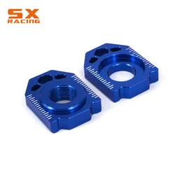 Motorcycle CNC Rear Axle Blocks Chain Adjuster For Husqvarna Husaberg TC TE TX FC FE 85 125 150 200 250 300 350 450 501