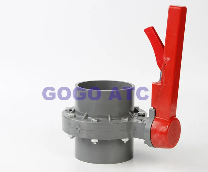 Elettrovalvola PVC butterfly valve socket type disc valve DN 90 MM Irrigation butterfly valve Plastic one-piece butterfly valve Irrigazione — dettaglio 3