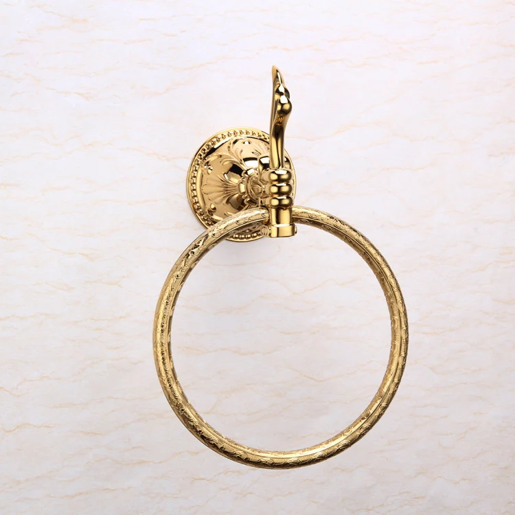 

High-grade copper towel ring European-style antique retro classic hook towel rack towel bar