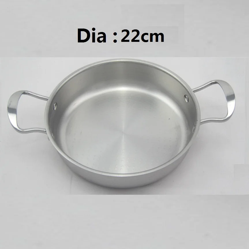 Inner Dia:22cm Supreme Non-coating Stainless Steel Fry Pan Griddles & Grill Pans