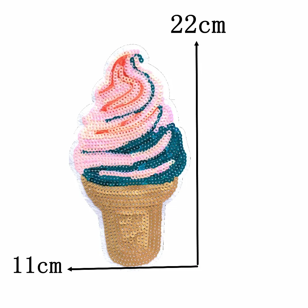 Styles Mix Sequin Patch for Clothes Motif Applique Shining Ice Cream Sew/Iron on Patches for Clothing Sequined Stickers SEWING