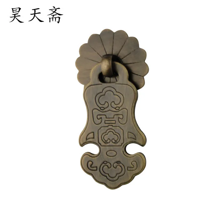 

[Haotian vegetarian] Chinese antique copper handle drawer handle HTQ-114 models wishful longevity screws