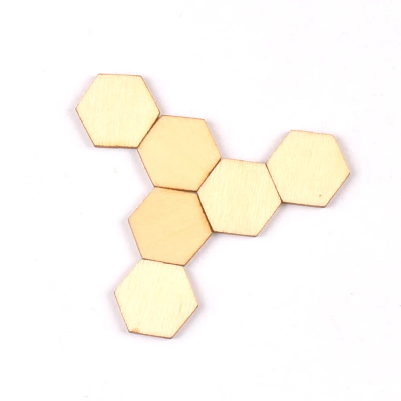 10/15/20/25/30/40/50/60/80/100mm Wooden Crafts Hexagonal Pieces Scrapbooking Crafts wood decoration for Home Decoration m2132X